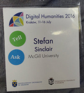 ACH Ask, Tell stickers at DH2016